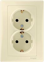 Розетка с заземлением Schneider Electric Sedna 1-м. 2 мод. шторки бежевый картинка